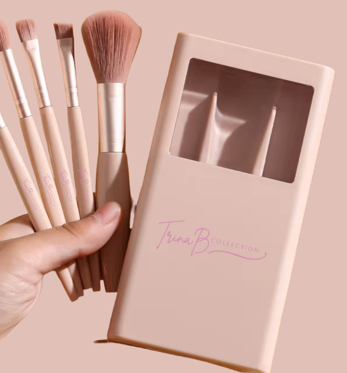 Pink Travel Make Up Brush Set