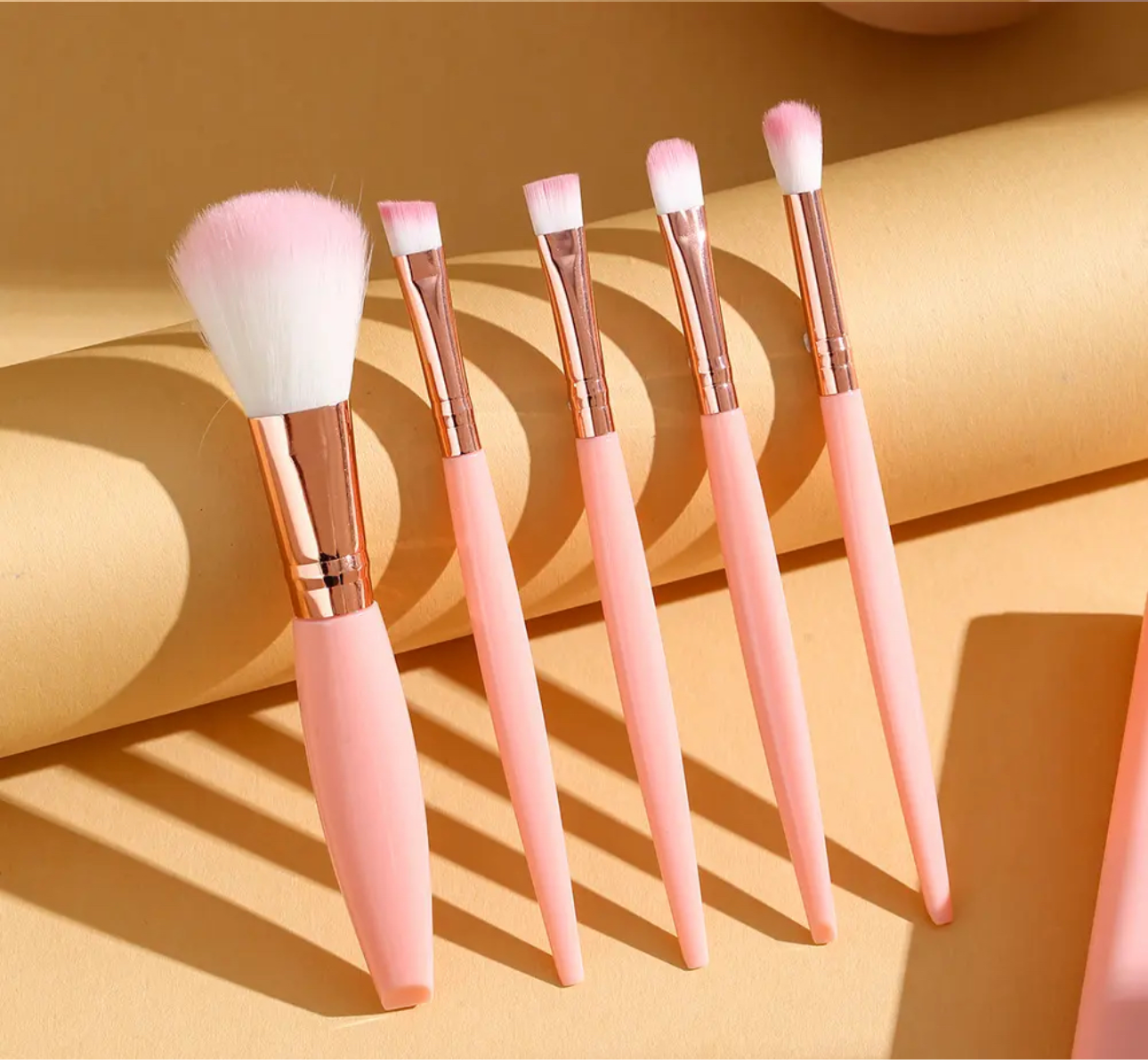 Pink Travel Make Up Brush Set